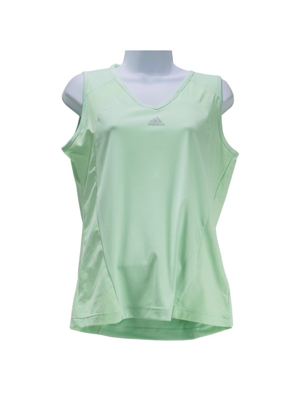 ADIDAS Women's Performance Tee Mint Sleeveless V-Neck Moisture Wicking Size M